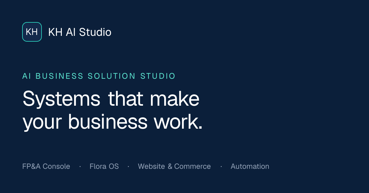 KH AI Studio 브랜드 홈페이지 화면